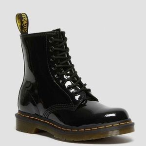 Doc marten patent leather combat boots